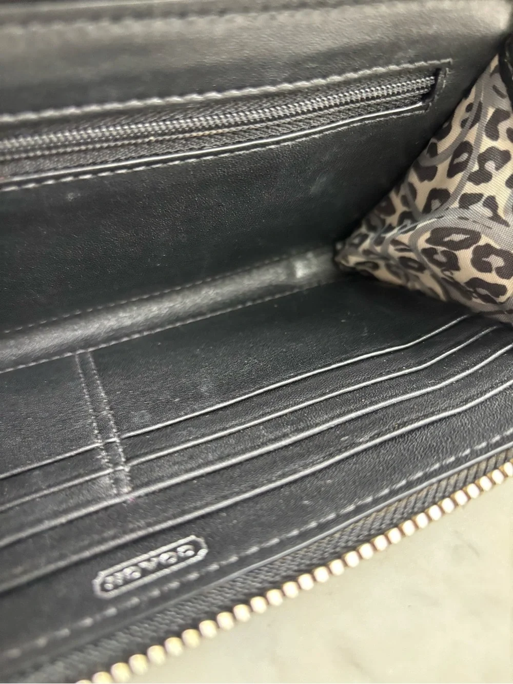 Coach Black Poppy Patent Leather Wristlet/Wallet
